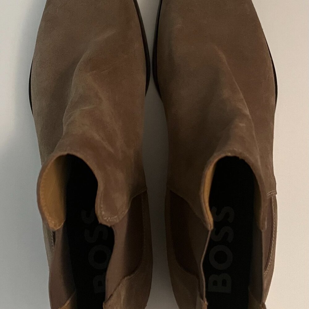 Boss Lisbon Pull On Chelsea Boots 12 Beige Taupe View 5